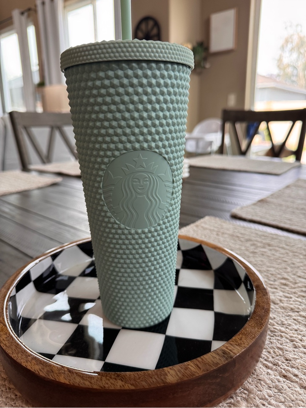 Starbucks Textured Mint Green Studded Tumbler with Straw